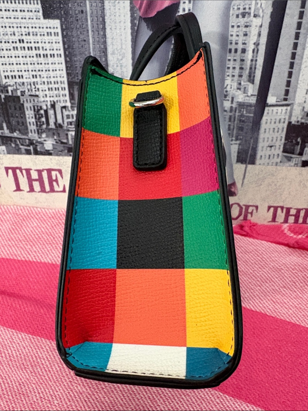 Karl Lagerfeld Multicolor Patchwork Mini Tote with Character Graphics - Picture 4 of 12